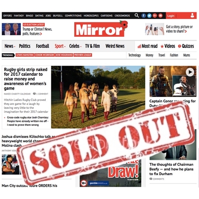 HRFC Ladies Naked Calendar: sold out