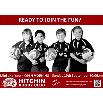 Mini and Youth open morning: Sunday 10 September