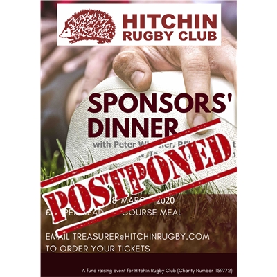 Sponsors dinner: postponed