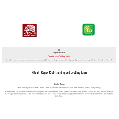 Senior Rugby - book your slot for a training 'bubble'