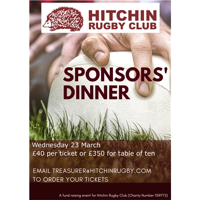 Sponsors Dinner: Wednesday 23 March 2022